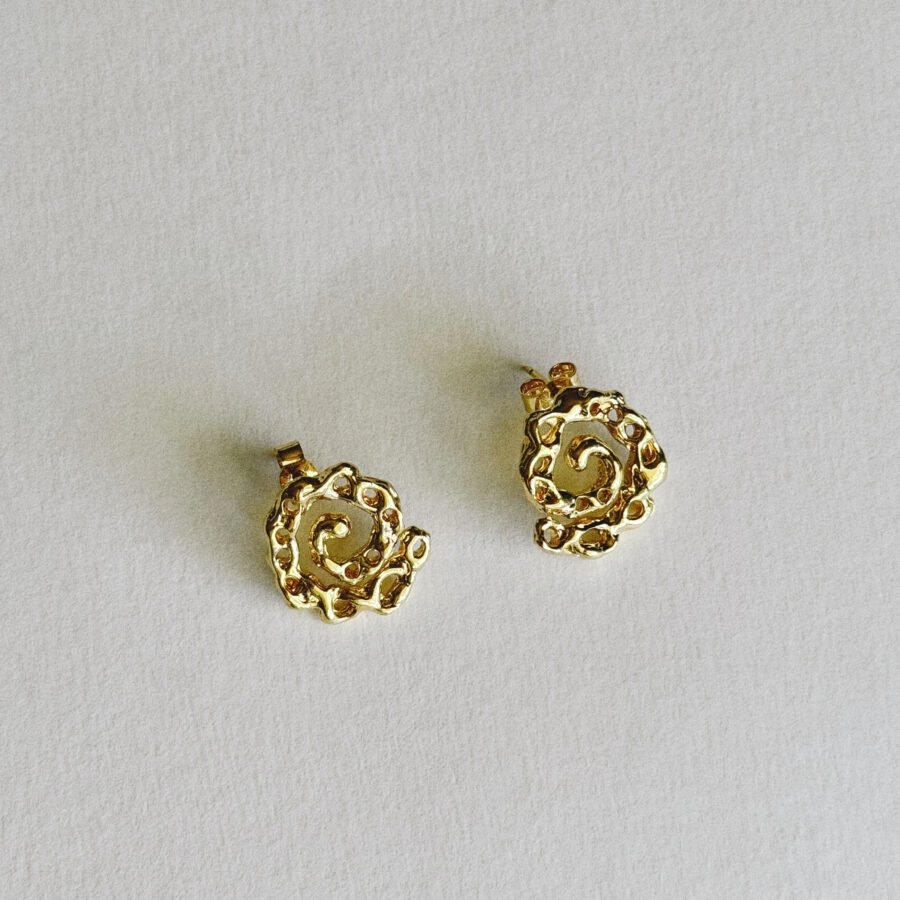 Boucles spira en laiton doré à l'or fin faites main